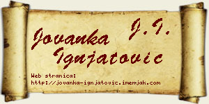 Jovanka Ignjatović vizit kartica